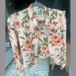 Jaase Floral zip up bomber jacket XS